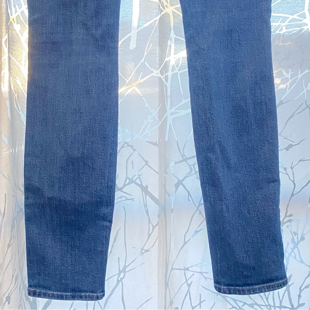 MOTHER HIGH WAISTED LOOKER WHAT I HAD BEFORE I HAD YOU PINK LEG STRIPE BLUE JEAN - Picture 6 of 12